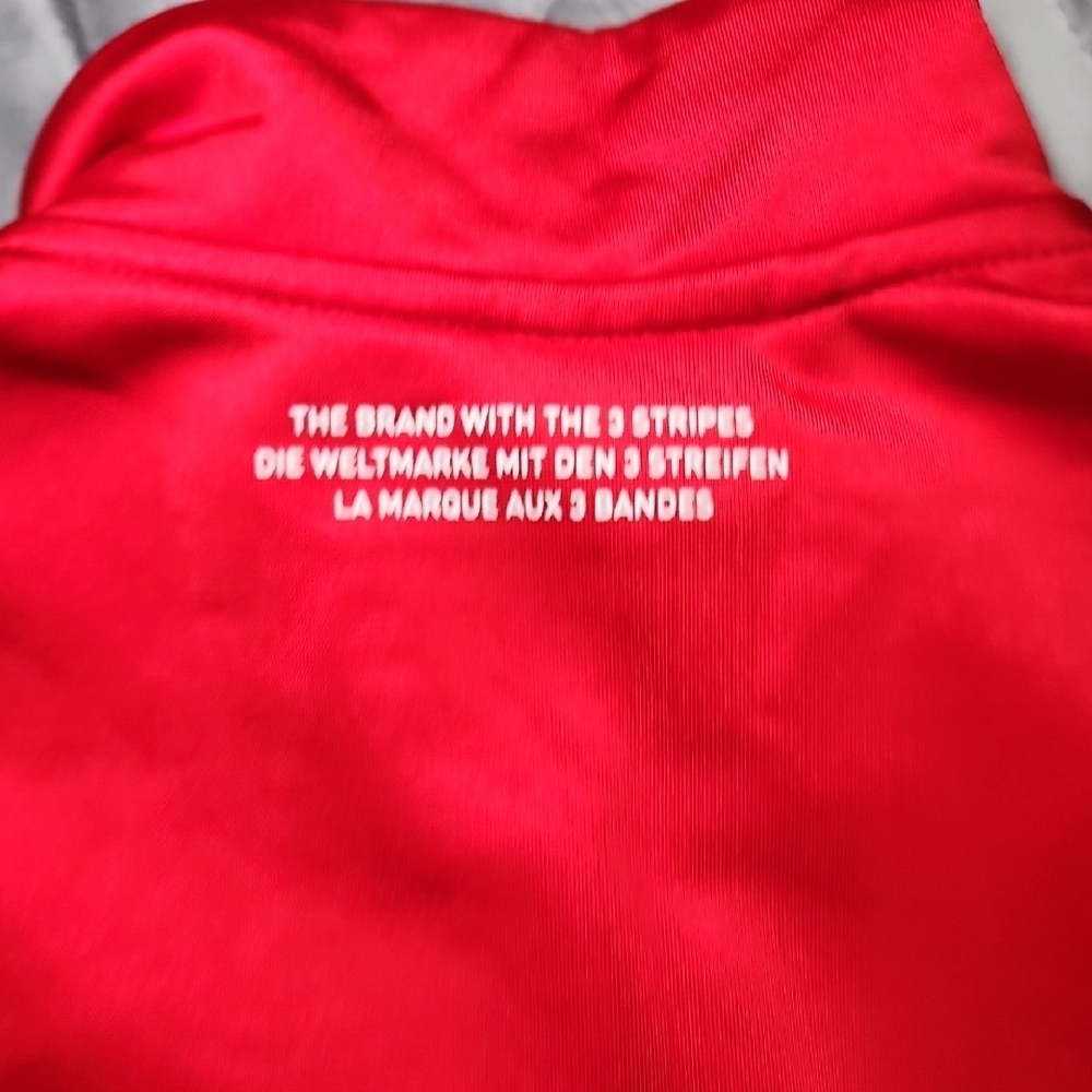 Adidas Kids Bold Red Track Jacket - Picture 3 of 5